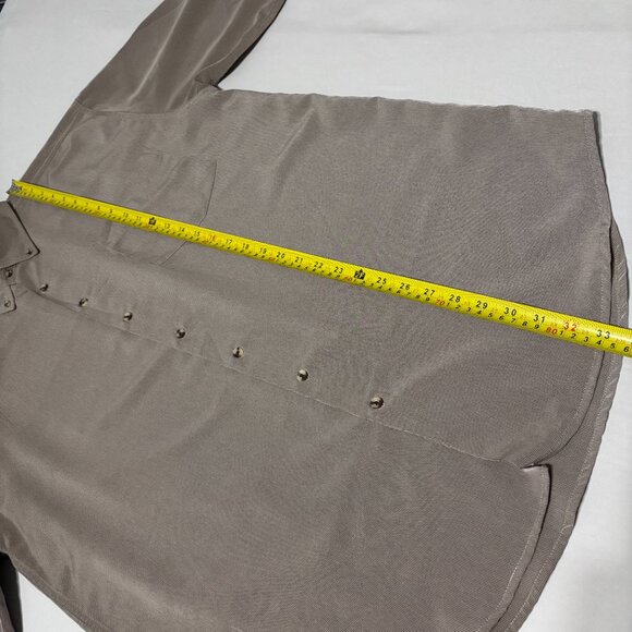 Rivers End Trading Co Micro Check Taupe Button-Up L Shirt Long Sleeve Microfiber - Picture 8 of 9